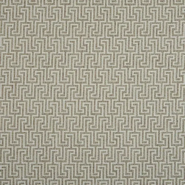 Hercules Fabric - Biscuit by brown geometric woven fabric from Beaumont Textiles