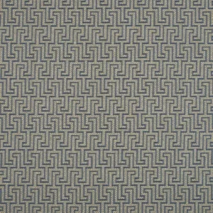blue geometric woven fabric from Beaumont Textiles