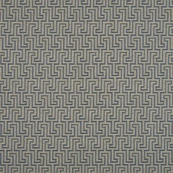 Hercules Fabric - Denim by blue geometric woven fabric from Beaumont Textiles