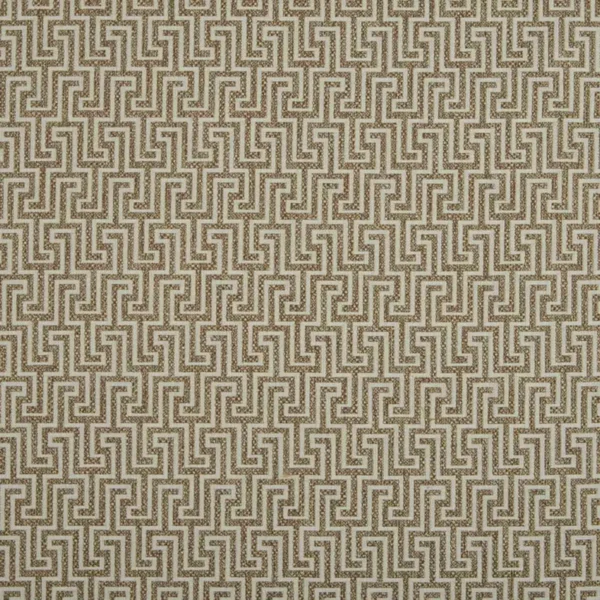 Hercules Fabric - Latte by brown geometric woven fabric from Beaumont Textiles