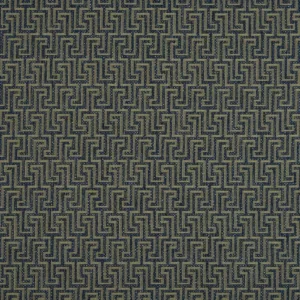 blue geometric woven fabric from Beaumont Textiles