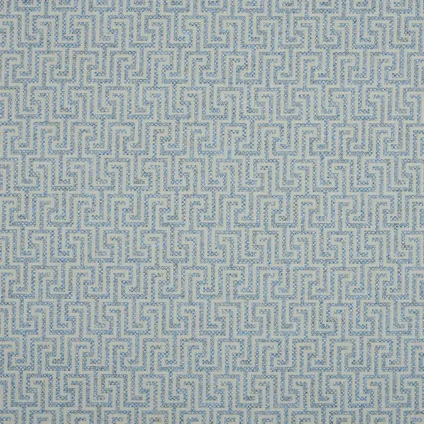 Hercules Fabric - Sky Blue by blue geometric woven fabric from Beaumont Textiles