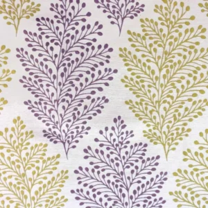 purple botanical jacquard fabric from Beaumont Textiles