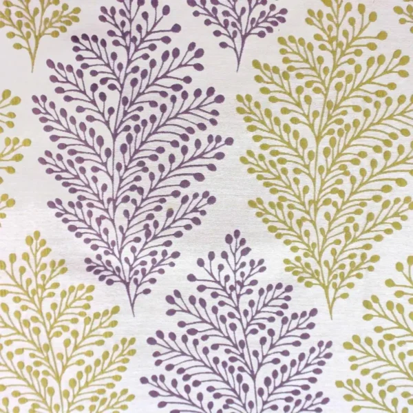 Jessie Fabric - Aubergine by purple botanical jacquard fabric from Beaumont Textiles