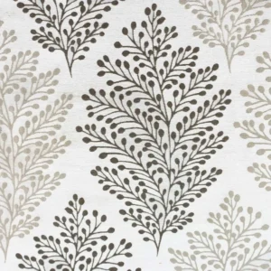 black-grey botanical jacquard fabric from Beaumont Textiles