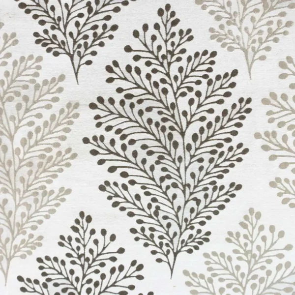 black-grey botanical jacquard fabric from Beaumont Textiles