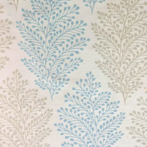 Jessie Fabric - Duckegg by blue botanical jacquard fabric from Beaumont Textiles