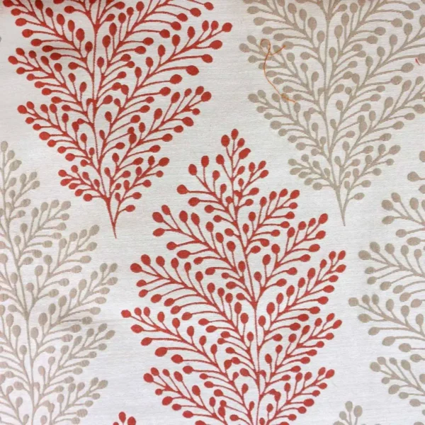 Jessie Fabric - Red by red botanical jacquard fabric from Beaumont Textiles