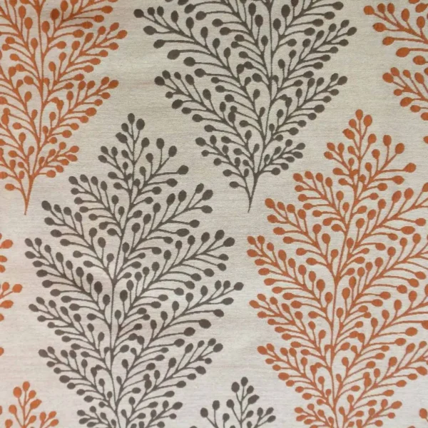 Jessie Fabric - Terracotta by orange botanical jacquard fabric from Beaumont Textiles