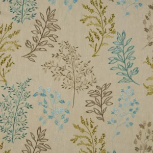 multicolour botanical embroideried fabric from Beaumont Textiles