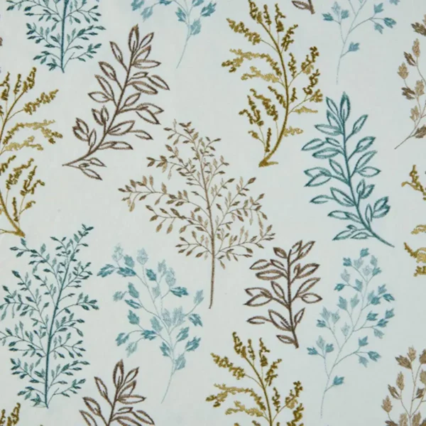 multicolour botanical embroideried fabric from Beaumont Textiles
