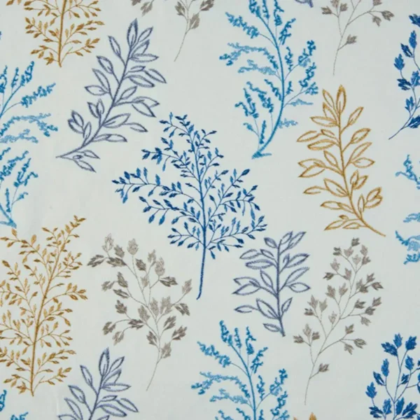 multicolour botanical embroideried fabric from Beaumont Textiles