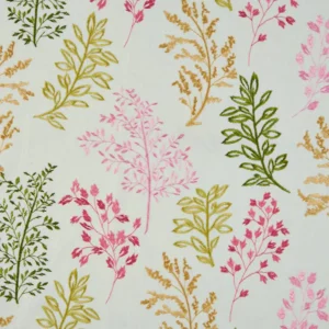 multicolour botanical embroideried fabric from Beaumont Textiles