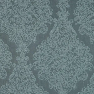 blue botanical embroideried fabric from Beaumont Textiles