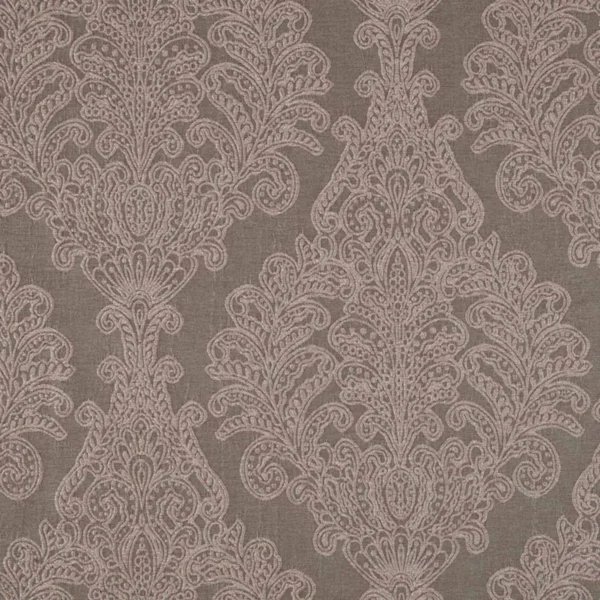 Katana Fabric - Dusky Pink by pink botanical embroideried fabric from Beaumont Textiles