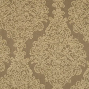 brown botanical embroideried fabric from Beaumont Textiles