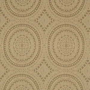 brown geometric embroideried fabric from Beaumont Textiles