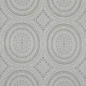 black-grey geometric embroideried fabric from Beaumont Textiles