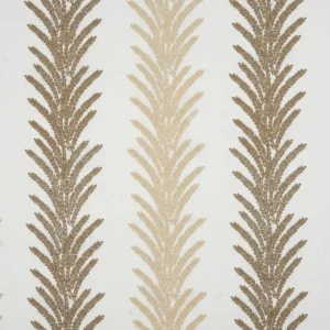 brown botanical embroideried fabric from Beaumont Textiles