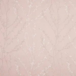 brown botanical embroideried fabric from Beaumont Textiles