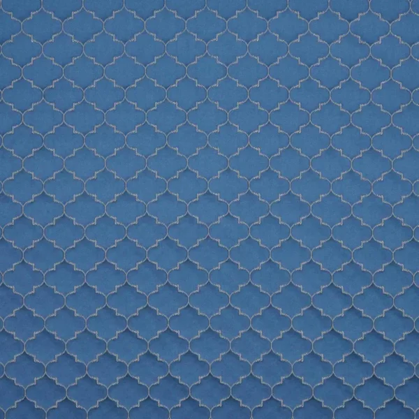 Megan Fabric - Denim by blue geometric jacquard fabric from Beaumont Textiles