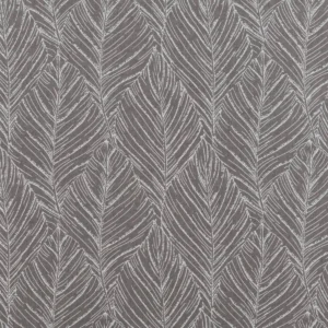 black-grey botanical woven fabric from Beaumont Textiles