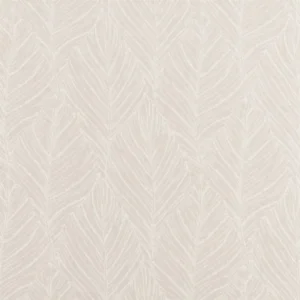 white botanical woven fabric from Beaumont Textiles