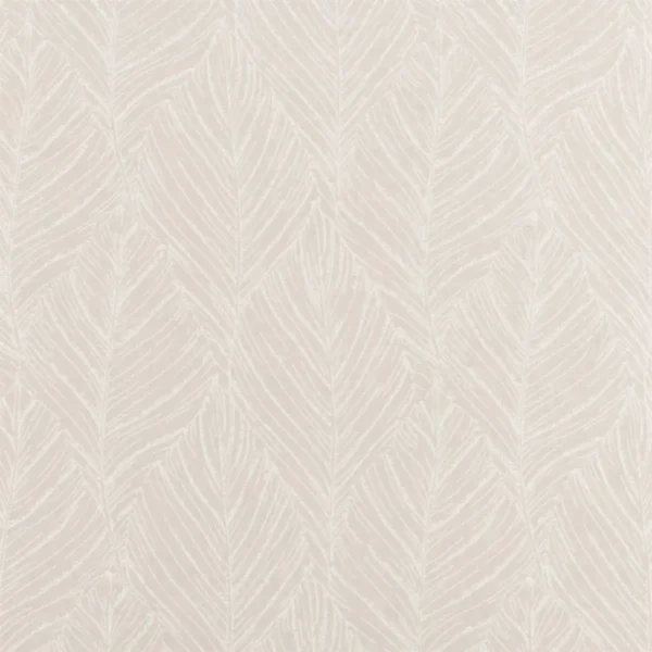 Minska Fabric - Mist by white botanical woven fabric from Beaumont Textiles