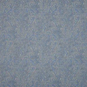 blue botanical jacquard fabric from Beaumont Textiles