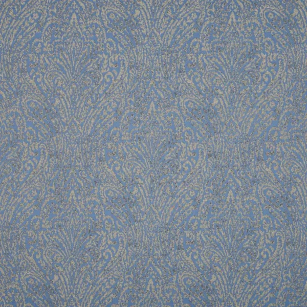blue botanical jacquard fabric from Beaumont Textiles