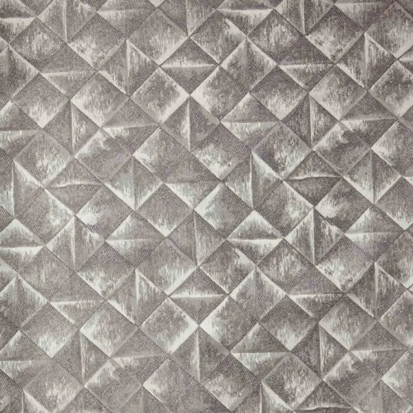 Moonlight Fabric - Silver by black-grey geometric jacquard fabric from Beaumont Textiles