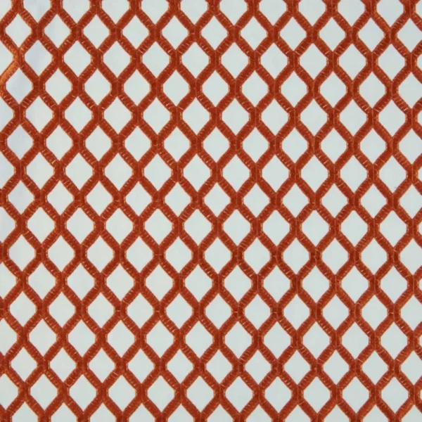 Mosaic Fabric - Burnt Orange by orange geometric embroideried fabric from Beaumont Textiles