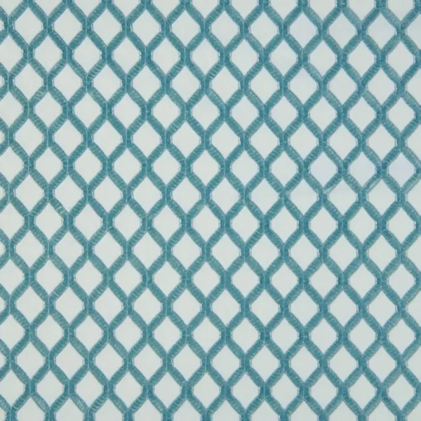 Mosaic Fabric - Duck Egg by blue geometric embroideried fabric from Beaumont Textiles