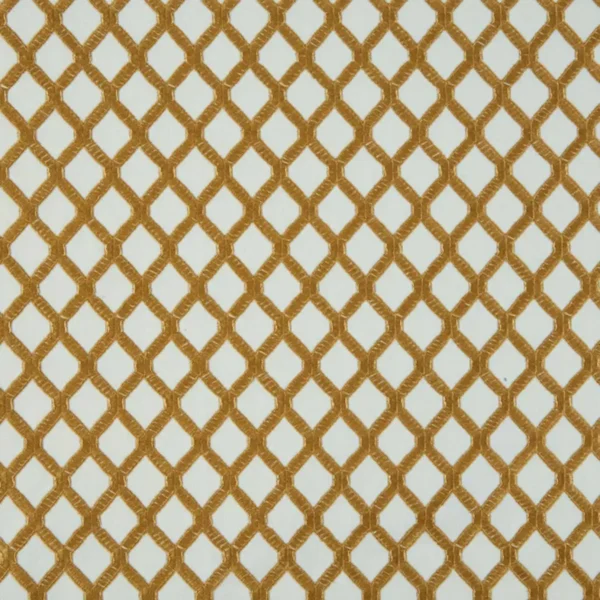 brown geometric embroideried fabric from Beaumont Textiles