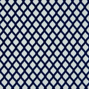 blue geometric embroideried fabric from Beaumont Textiles