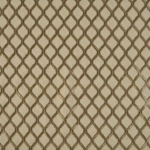 brown geometric embroideried fabric from Beaumont Textiles
