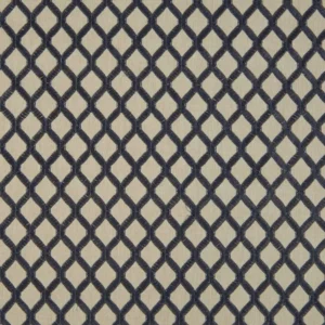 black-grey geometric embroideried fabric from Beaumont Textiles