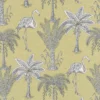 black-grey botanical cotton fabric from Beaumont Textiles