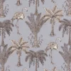 black-grey botanical cotton fabric from Beaumont Textiles