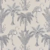 black-grey botanical cotton fabric from Beaumont Textiles