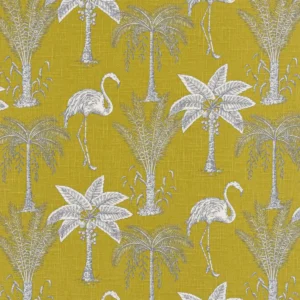 white botanical cotton fabric from Beaumont Textiles