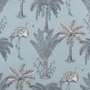 black-grey botanical cotton fabric from Beaumont Textiles