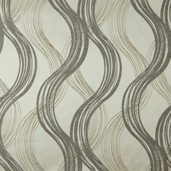 Naomi Fabric - Smoke by black-grey geometric jacquard fabric from Beaumont Textiles