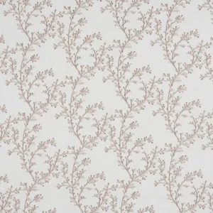 pink botanical embroideried fabric from Beaumont Textiles
