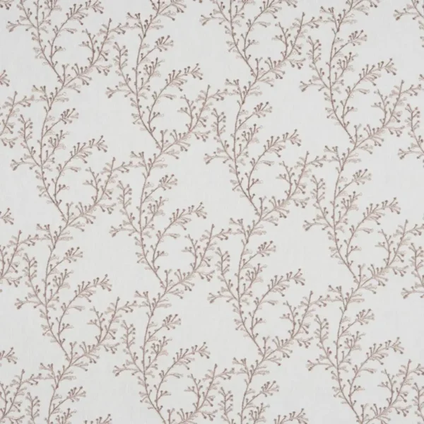Nestle Fabric - Dusky Pink by pink botanical embroideried fabric from Beaumont Textiles