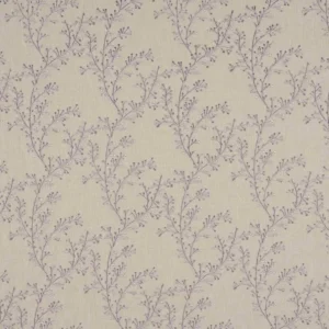 purple botanical embroideried fabric from Beaumont Textiles