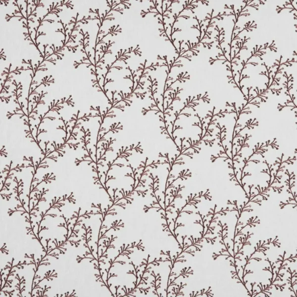 Nestle Fabric - Maroon Blush by black-grey botanical embroideried fabric from Beaumont Textiles