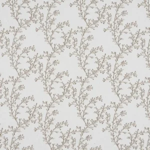 black-grey botanical embroideried fabric from Beaumont Textiles