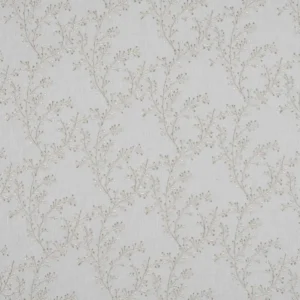 black-grey botanical embroideried fabric from Beaumont Textiles