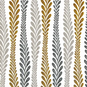 yellow botanical jacquard fabric from Beaumont Textiles